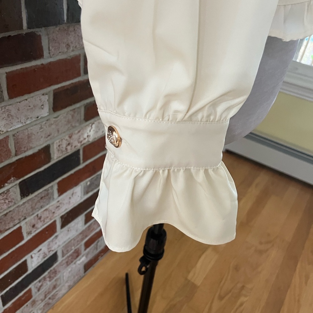 Chicwish Cream Ruffled Blouse - Picture 8 of 10
